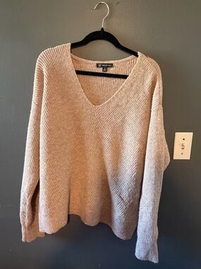 INC International Concepts Light Beige V-Neck Sweater